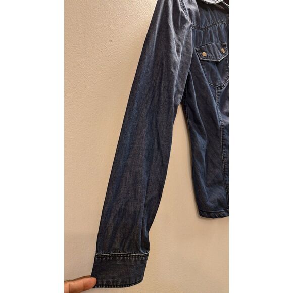 VTG GUESS LOS ANGLES 1981 Denim Chambray Shirt Snap Button Front Women Medium - Picture 5 of 8